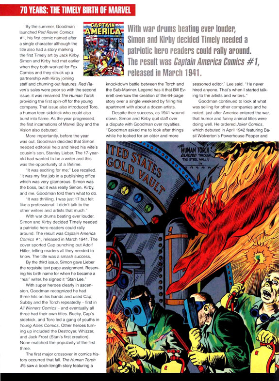 Une planche extraite de Marvel 70 Th  Anniversary Celebration magazine