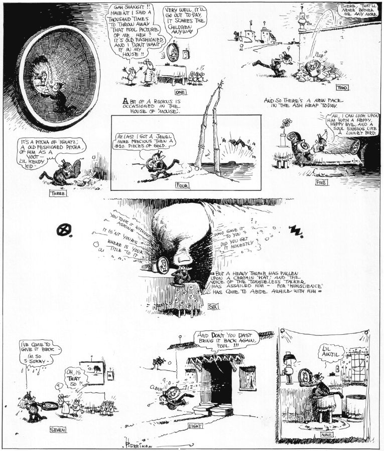 Une planche extraite de Krazy Kat, the comic art of George Herriman