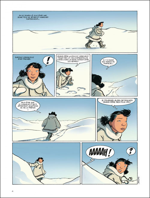 Une planche extraite de GEO BD #2 - La conteuse des glaces - Une aventure en pays inuit