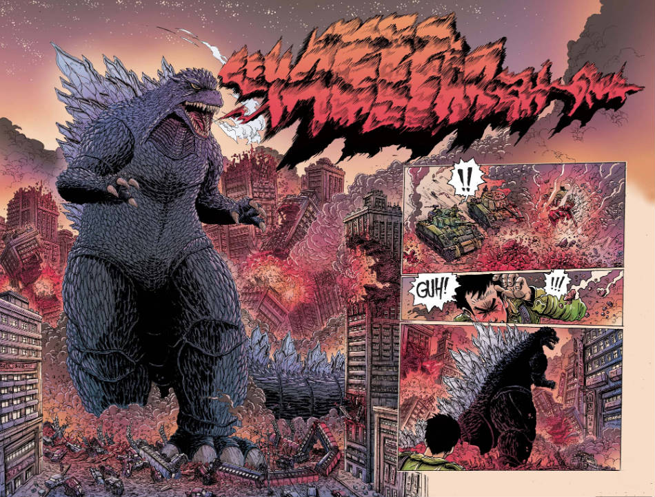 Une planche extraite de Godzilla: The Half-century War