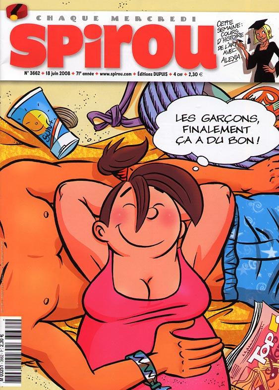 Couverture de SPIROU HEBDO #3662 - 18 juin 2008 - Finalement, les garçons ça a du bon...