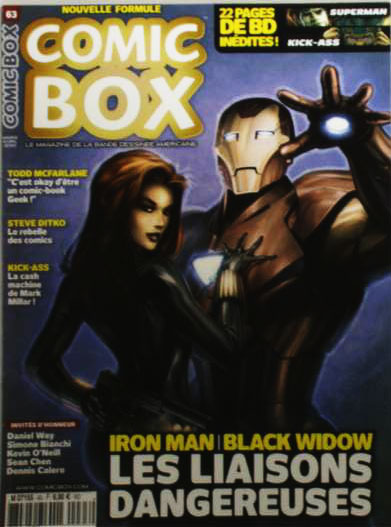 Couverture de COMIC BOX #63 - Iron Man / Black Widow : les liaisons dangereuses