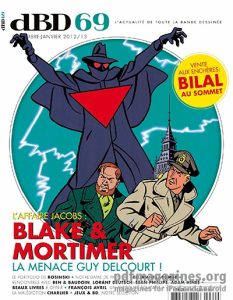 Couverture de [dBD] #69 - L'affaire Jacobs : Blake & Mortimer la menace Guy Delcourt !