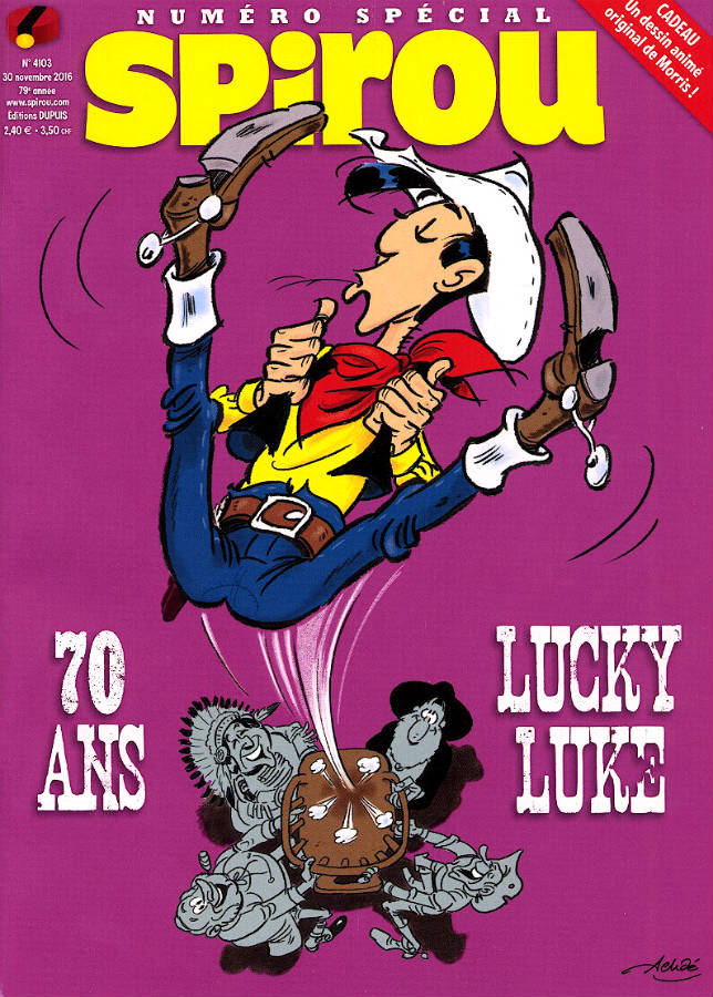 Couverture de SPIROU HEBDO #4103 - Numéro spécial Lucky Luke