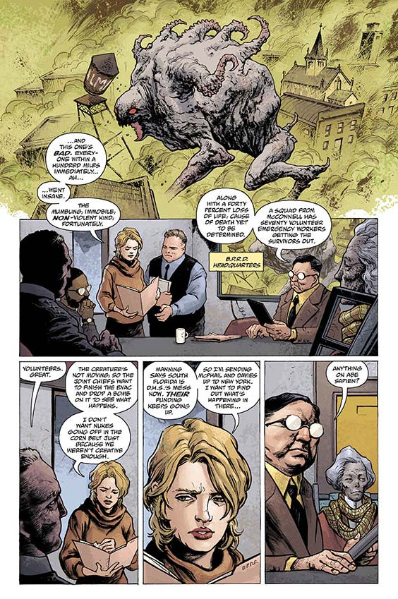 Une planche extraite de ABE SAPIEN #3 - Dark and Terrible and the New Race of Man