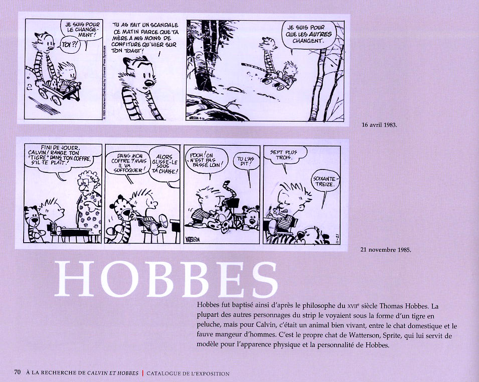 Une planche extraite de A la recherche de Calvin et Hobbes
