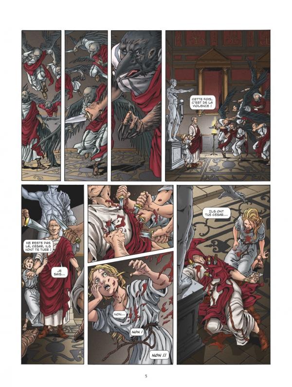 Une planche extraite de ROMA #3 - Tuer César