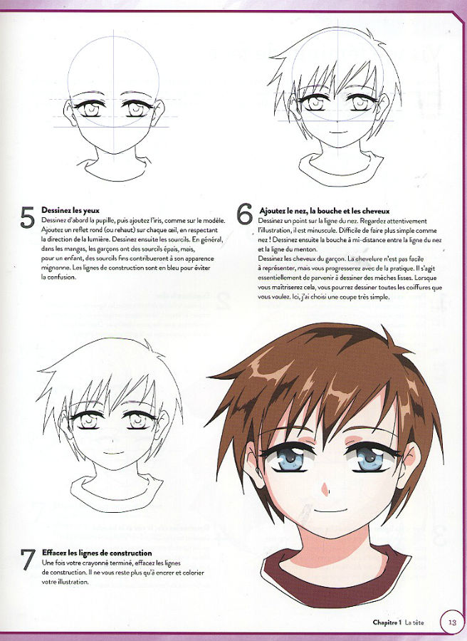 Une planche extraite de Apprendre à dessiner des personnages de mangas