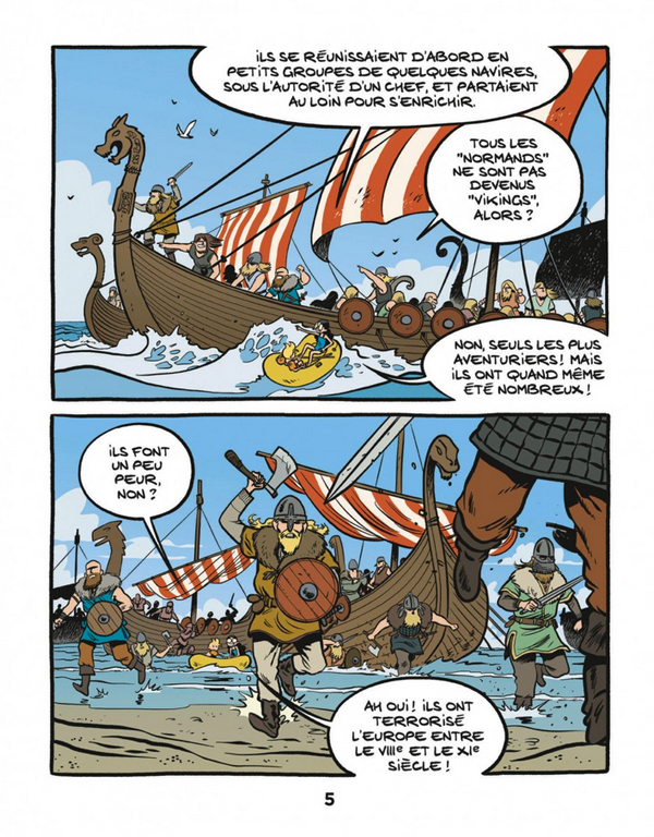 Une planche extraite de FIL DE L'HISTOIRE RACONTE PAR ARIANE & NINO (LE) #11 - Les vikings : Marchands et Pirates