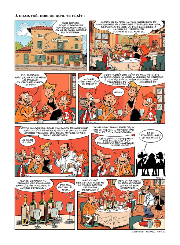 Une planche extraite de Les Fondus des vins de nos regions en bande dessinée