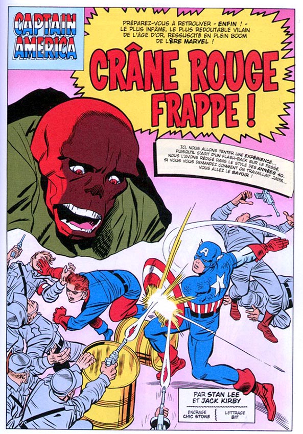 Une planche extraite de COLLECTION LES GRANDES BATAILLES #9 - Captain America vs Crâne Rouge