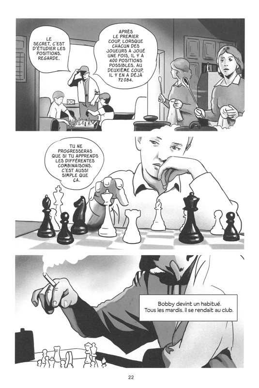Une planche extraite de L'ascension et la chute d'un génie des échecs