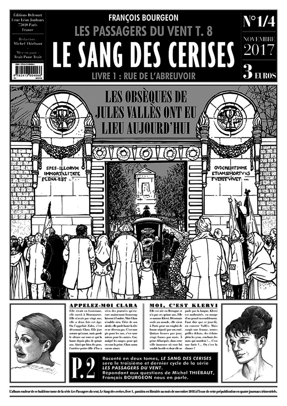 Couverture de PASSAGERS DU VENT (LES) #8.01 - Le Sang des Cerises - Livre 1 : Rue de L'Abreuvoir - Journal 1/4