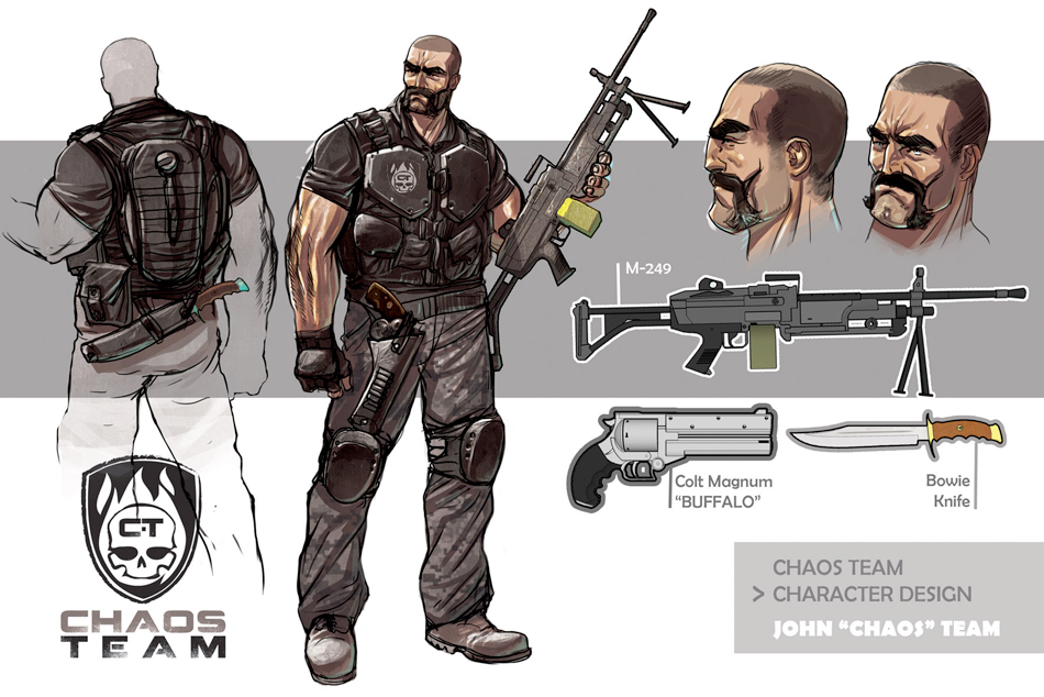 Carnet de croquis : Chaos Team -Personnages- chez Akiléos  Vincent BRUGEAS et Ronan TOULHOAT