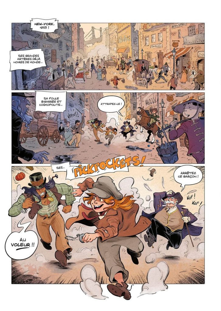 Planche de l'adaptation BD du tome 1 Agence Pendergast